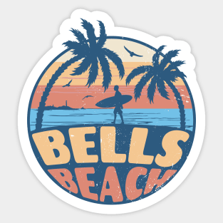 Vintage Surfing Bells Beach // Retro Summer Vibes // Grunge Surfer Sunset Sticker